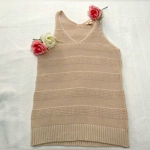 Crochet Knit Cotton Blend sleeves Top women’s Size S